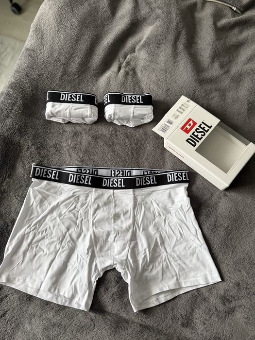 Diesel set 3 boxeri albi lungi marimea XL noi originali