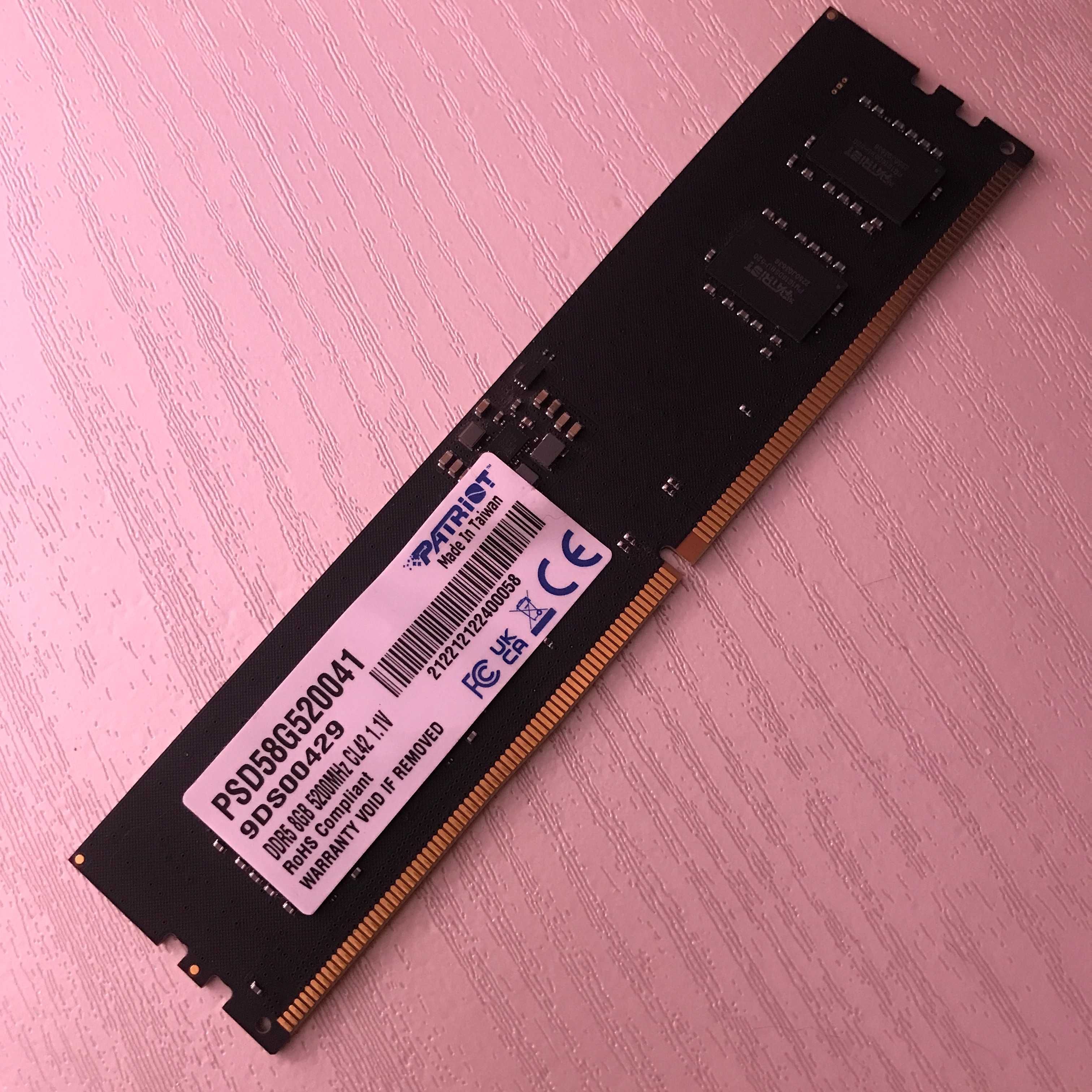 Оперативная память Patriot DDR5 8 ГБ 5200 МГц 42(CL)-42-42-84