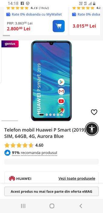Telefon huawei p smart 2019