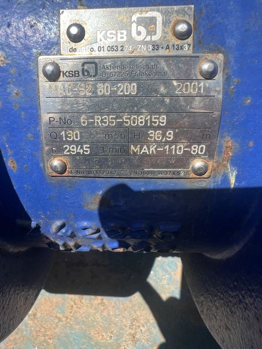 Водна помпа/помпа за вода KSB 130 куб 37 м