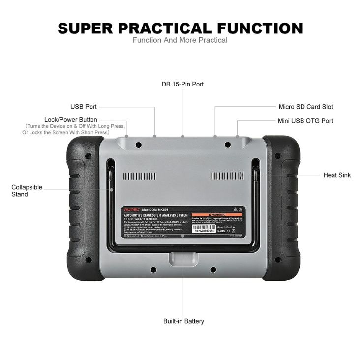 Tester diagnoza auto Autel MaxiCOM MK808S OBD2 - lb. Romana