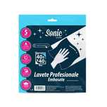 Set 5 Lavete Profesionale Embosate, albe, 40x40 cm, 100 gr/m²