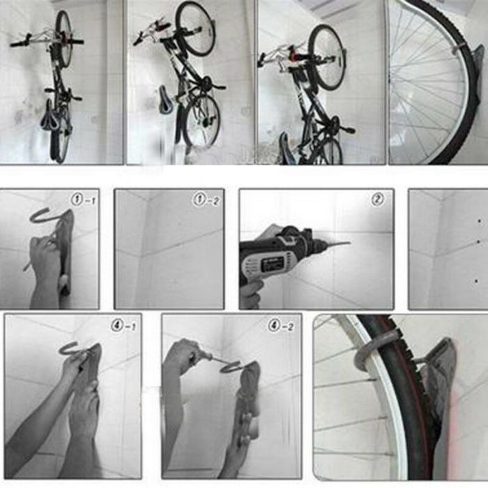 Suport metalic bicicleta perete depozitare carlig pliabil trotineta