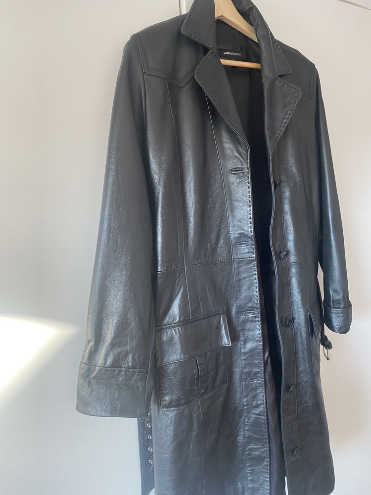 Trench Vintage din piele naturala