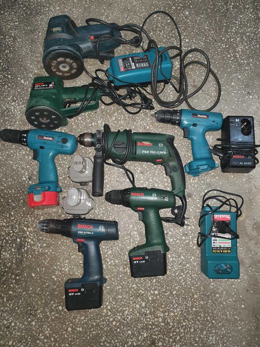 Lot autofiletante, bormasina, slefuitoare Bosch Makita si Black Decker