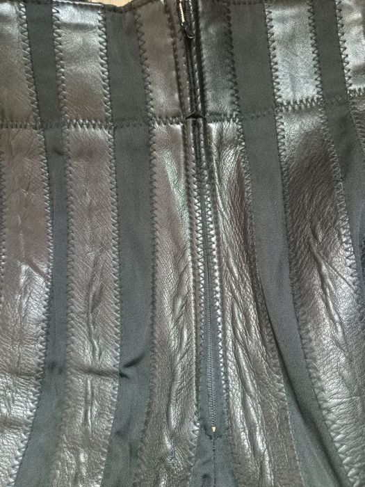 Pantaloni din piele naturală elastica Alba Moda