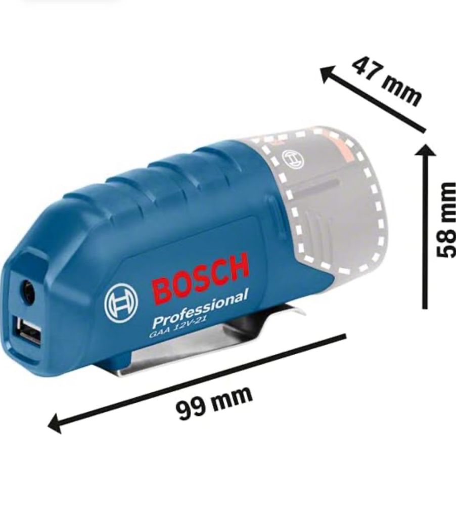 Адаптер USB зарядно Bosch GAA 12V-21