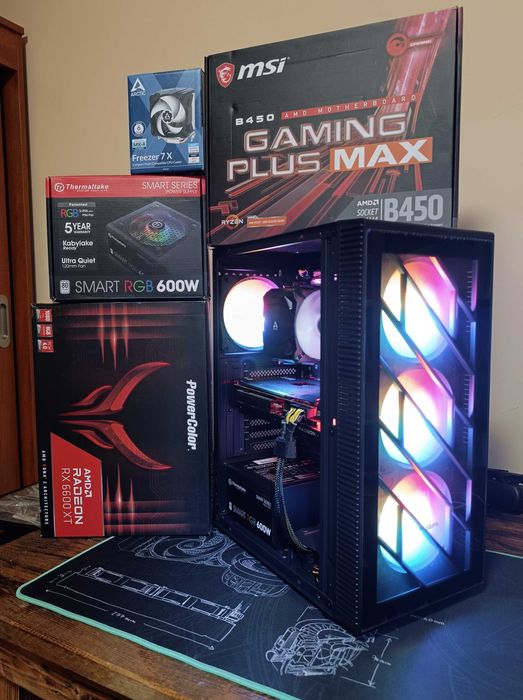 NEW Gaming PC Ryzen 7 5700X, RX 6600XT 16GB RAM, 512GB SSD - Гаранция