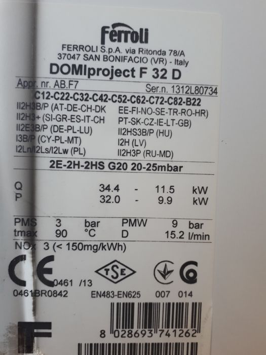 Piese centrala termica Ferroli Domiproject