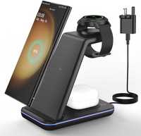 JoyGeek Безжично зарядно устройство за Samsung, 3 в 1, черно