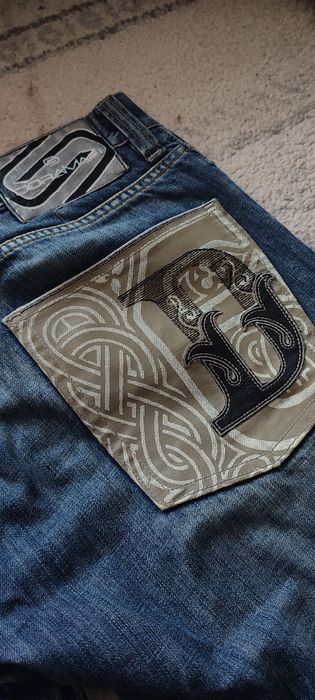 Blugi Flared Embroided Vintage Designer Italian