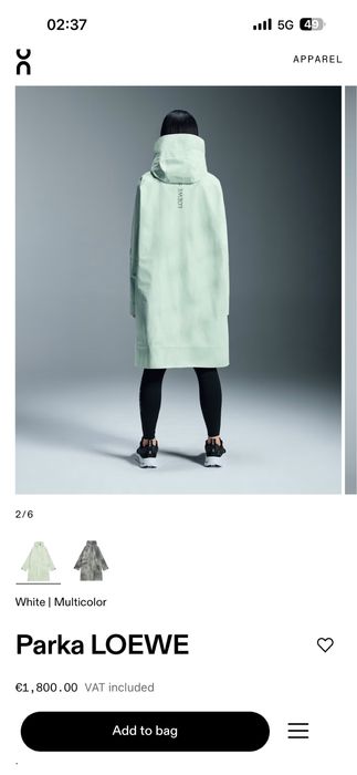 Loewe and On parka waterproof