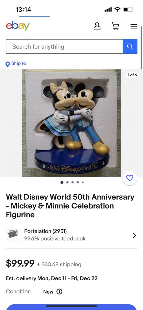 Editia de 50 ani  Disney  Mickey & Minnie Figurine