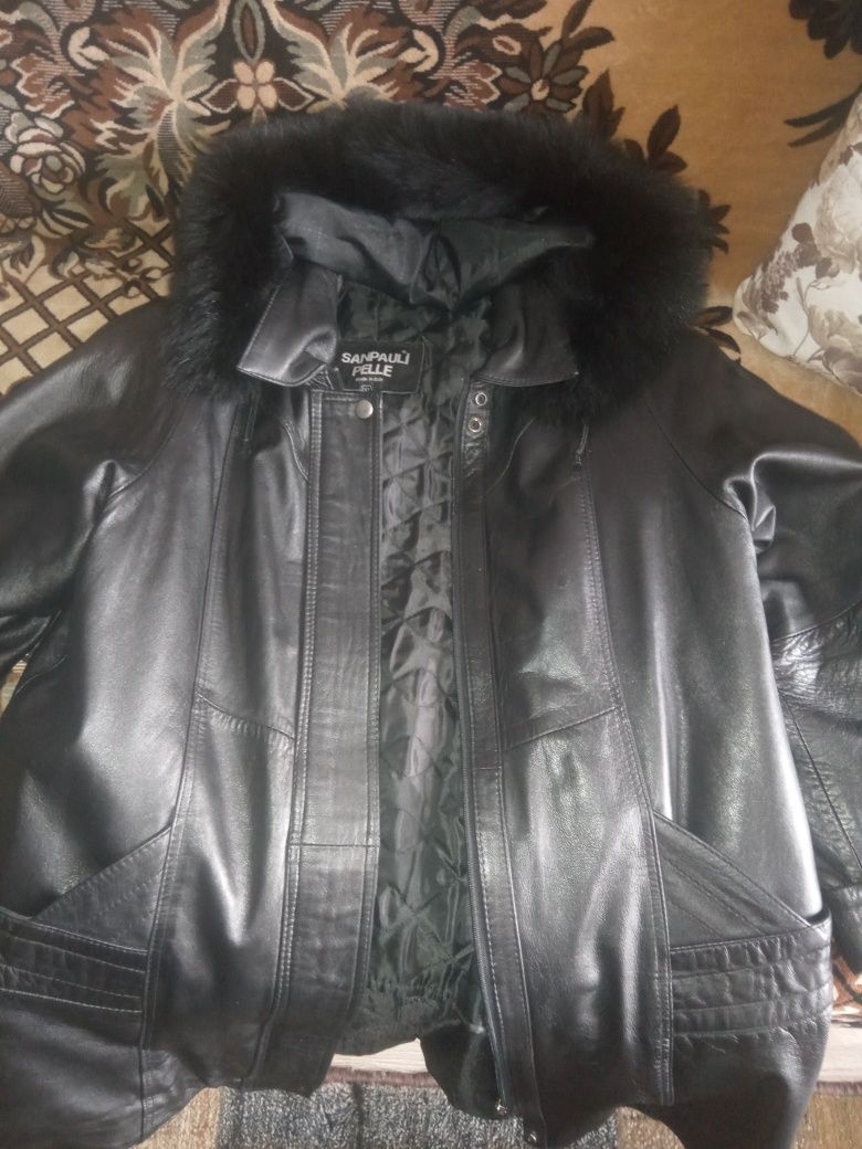 Haina lunga de piele Damă Sanpauli
