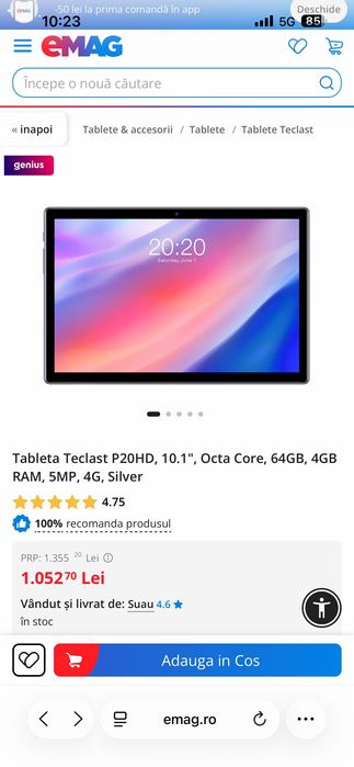 Tableta Teclast P20HD, 10.1", 64GB, Octa Core / stare IMPECABILA
