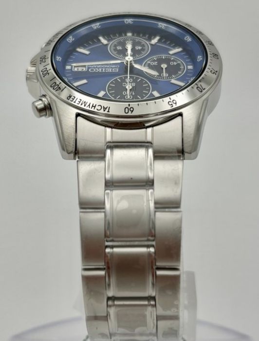 Ceas Seiko Chronograph SBTQ071 – cadran albastru, oțel inoxidabil, nou