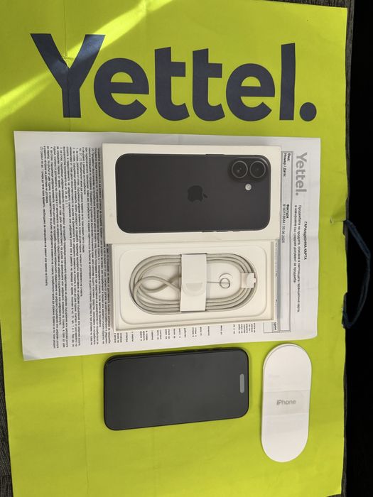 КАТО НОВ 128GB iPhone 16 Гаранция Yettel 3г. 2028 Black