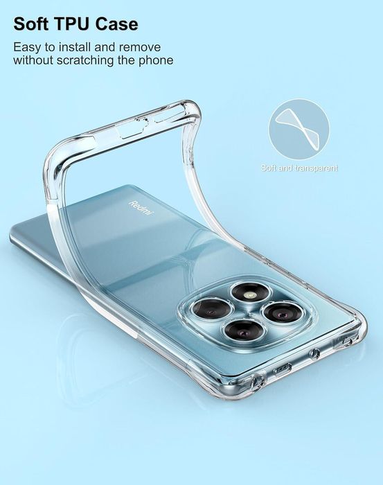 Прозрачен силиконов удароустойчив кейс за xiaomi redmi note 14 pro 4g