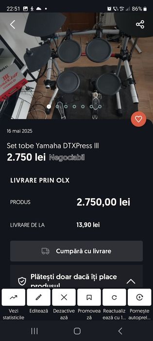 Set tobe electronice Roland TD 10,TD11 ,TD20,TD 20 si Yamaha