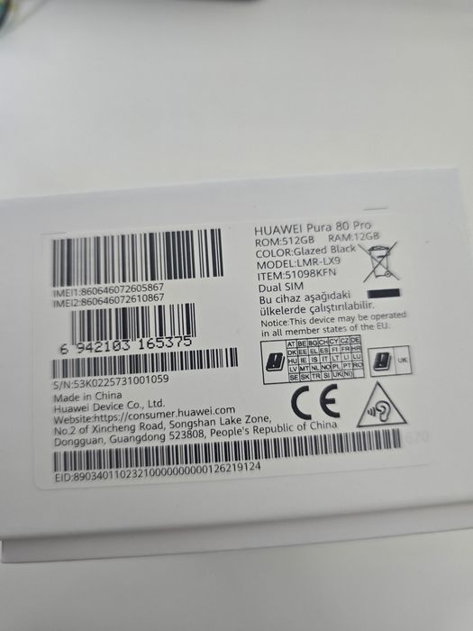 Huawei pura 80 pro 512 NOU