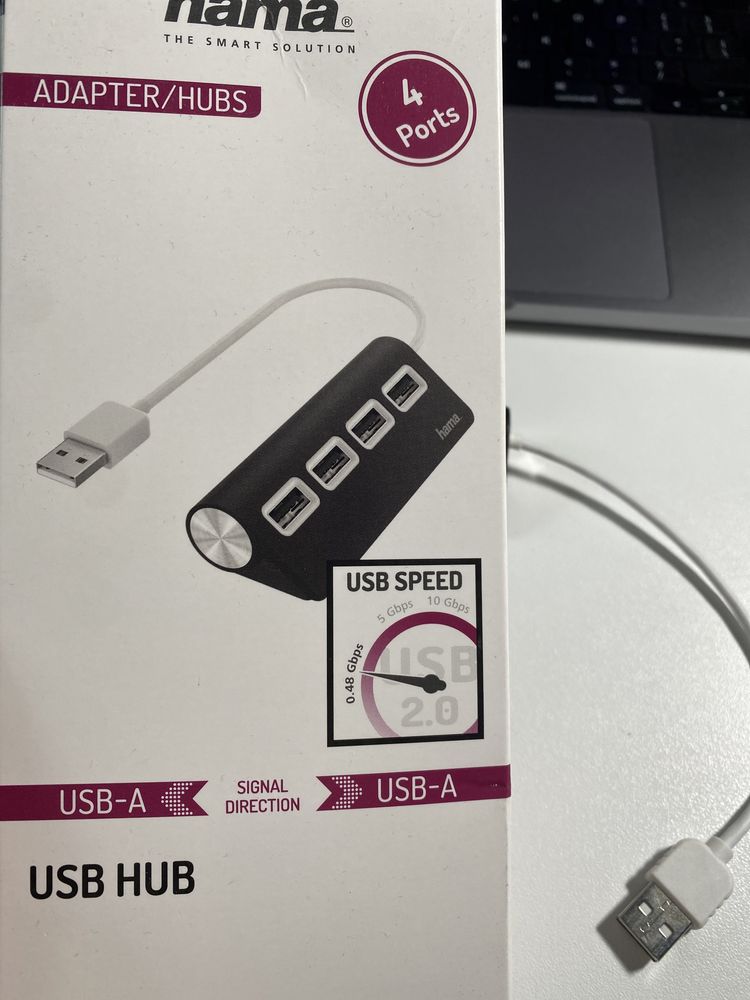 Adaptor HAMA USB 4 porturi 10 ani garantie