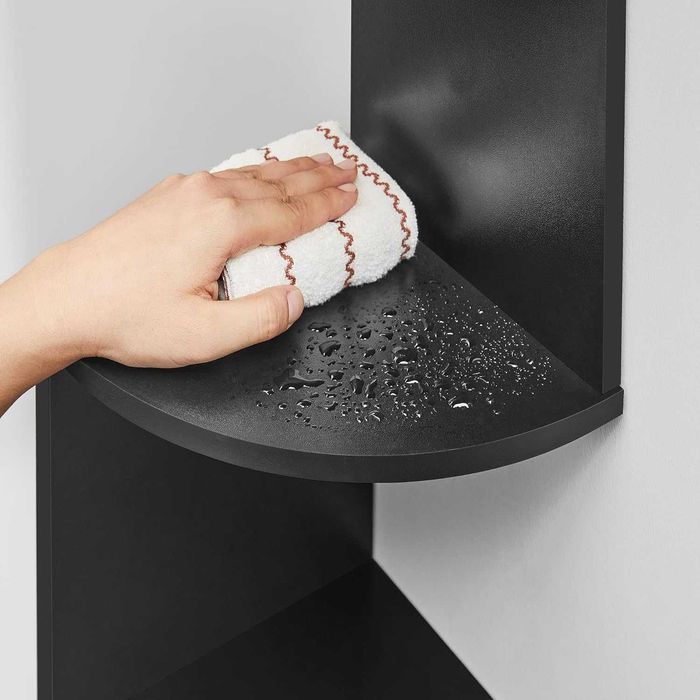 Raft pe colt, Vasagle, 5 polite, 126 × 20 × 20 cm, negru