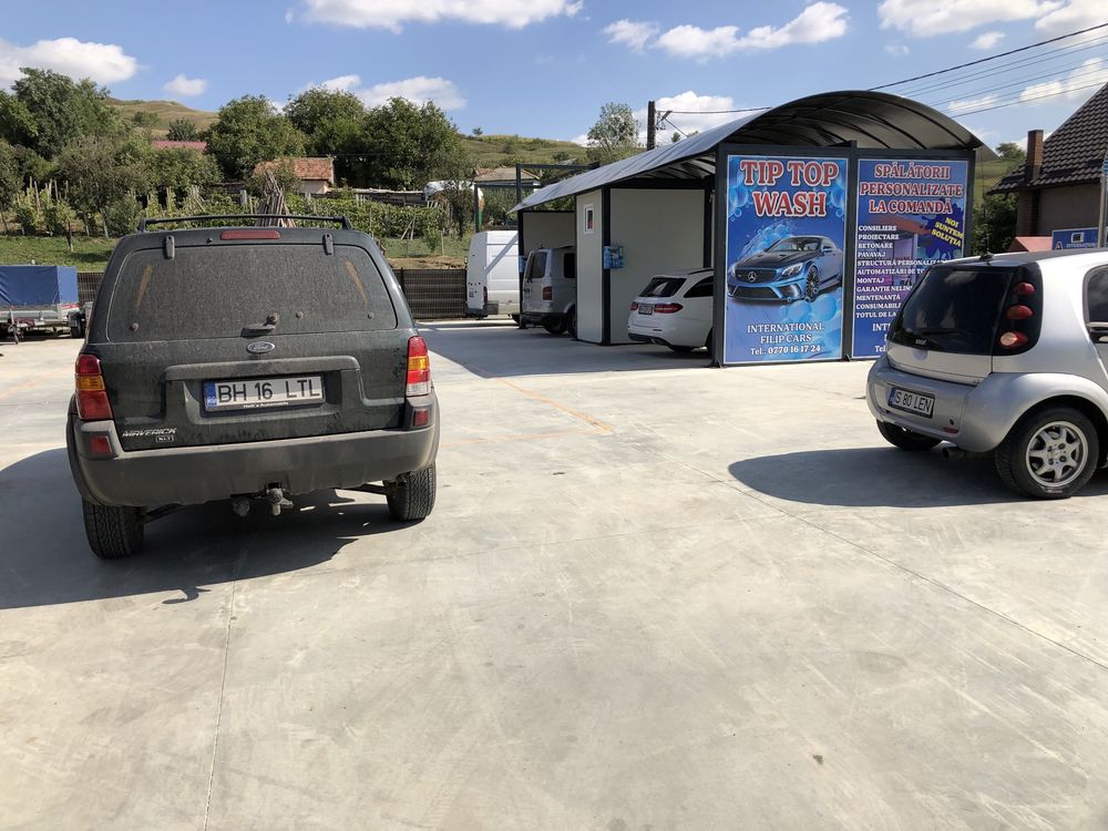 Spalatorie auto, schelet metalic, fundație, pavaje, la cheie