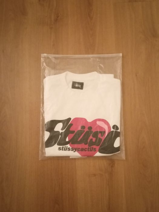 Tricou Stussy X Cactus Plant Flee Market Heart Tee alb