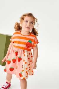 Детска рокля Next, принт ягодки
