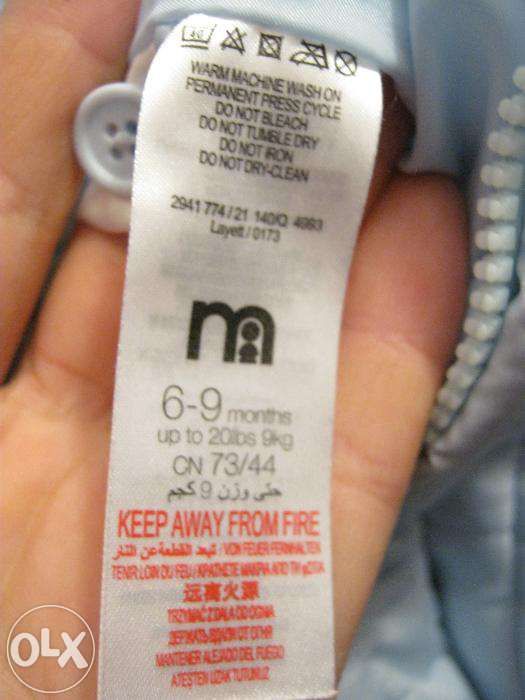 Salopeta iarna MOTHERCARE, bebelusi 6-9luni, noua, bleu