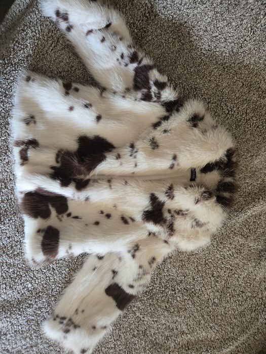 Палто в бял и кафяв цвят