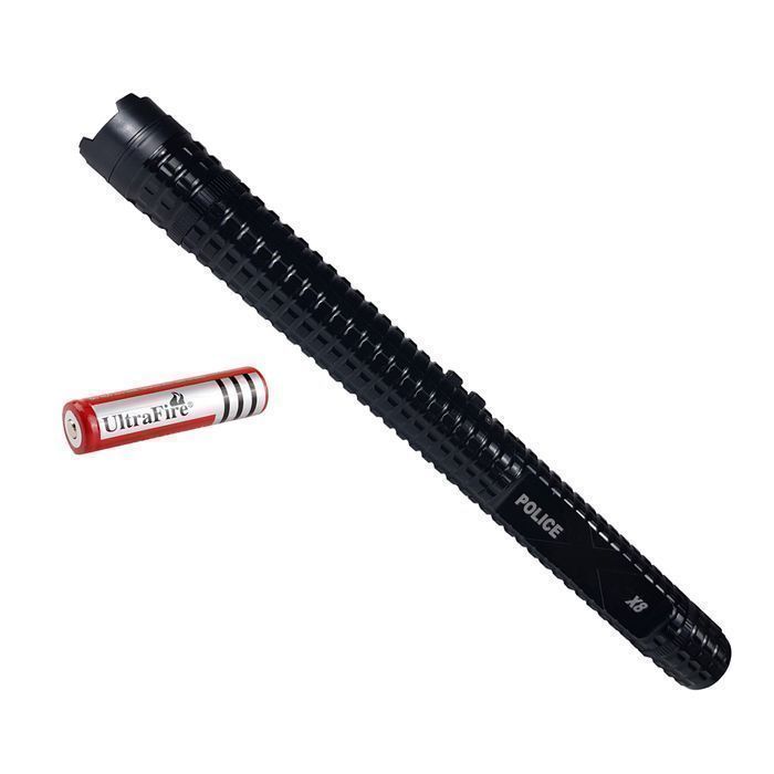 Baston cu electrosoc si lanterna Police X8,  35 cm+acumulator rezerva