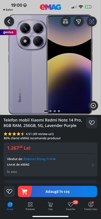 Xiaomi Redmi Note 14 Pro, 8GB RAM, 256GB, 5G, Lavender Purple