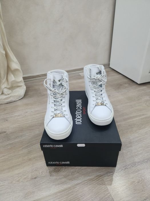 Оригинални бели кецове Roberto Cavalli sport