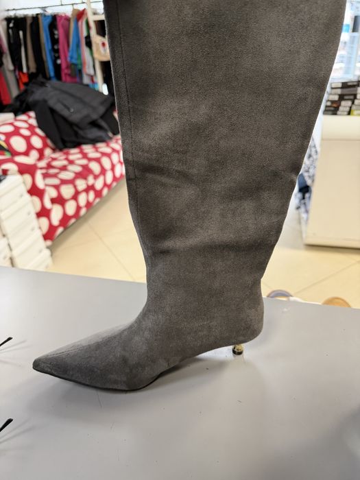 Сиви дамски ботуши