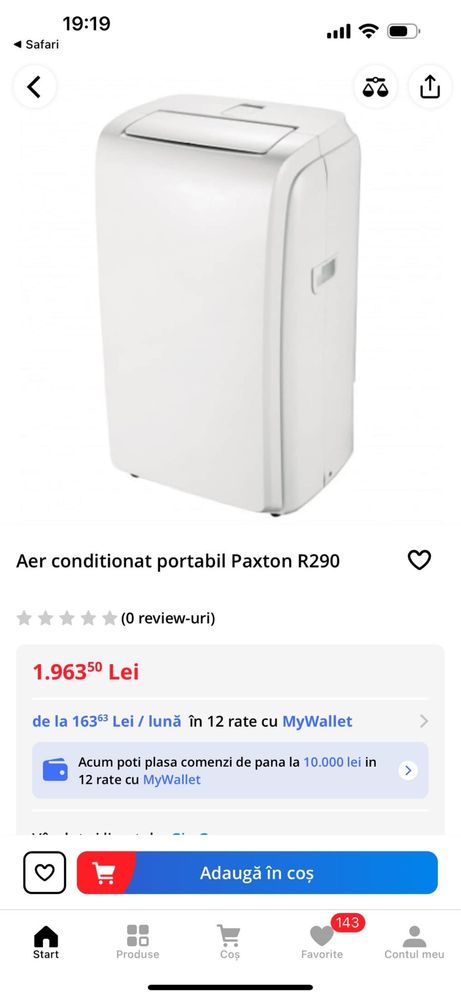 Aer conditionat Paxton R290