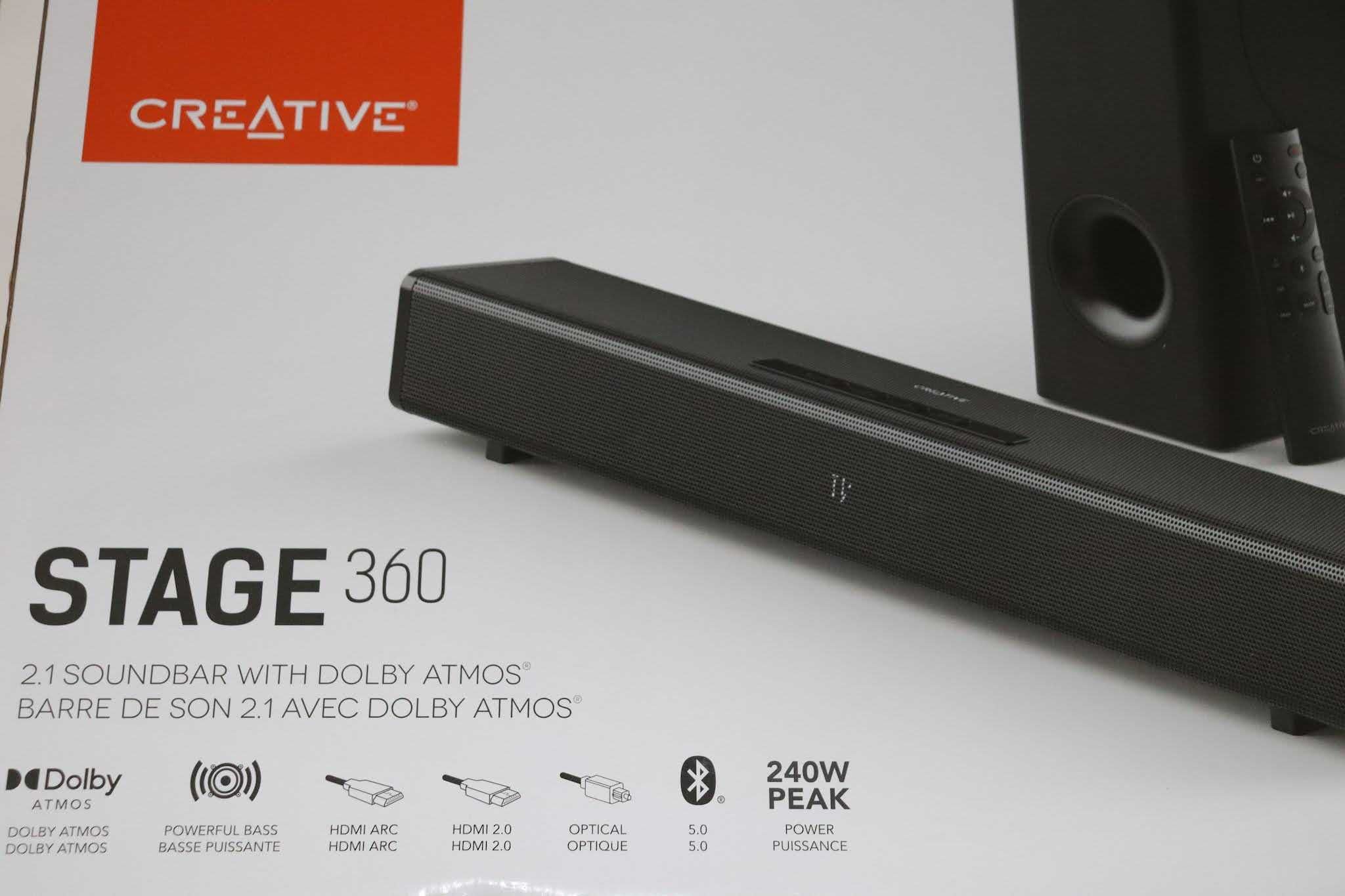 Creative STAGE 360, 2.1 Soundbar, Bluetooth,Dolby Atmos, HDMI 2.0, ARC
