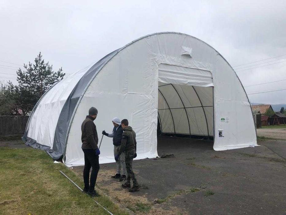 Cort pentru depozitare ,cort semicerc 12,2x12x6,1 m