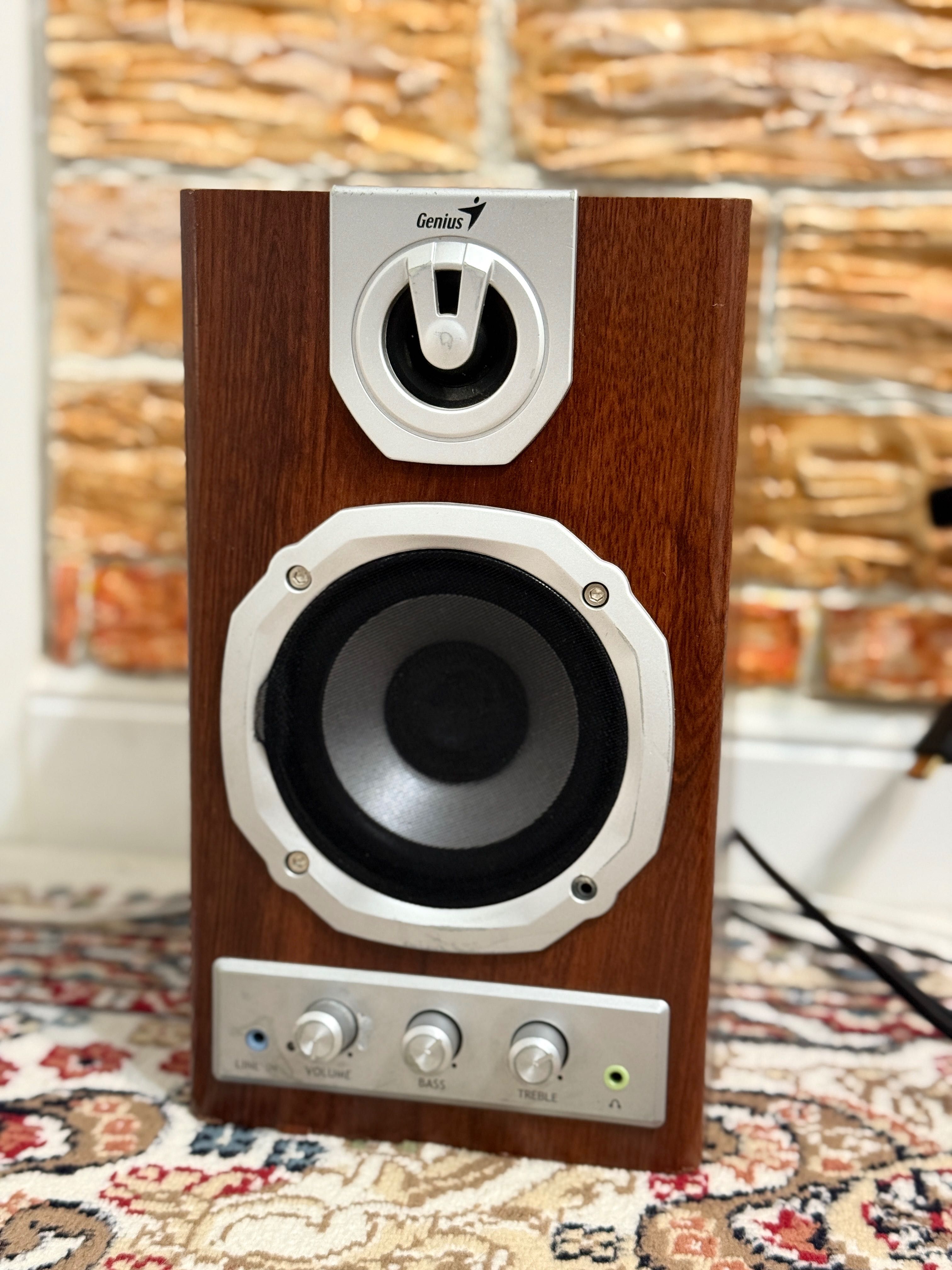 Стерео колонка 2.0 Genius SP-HF1255A в рабочем состояний. Bluetooth