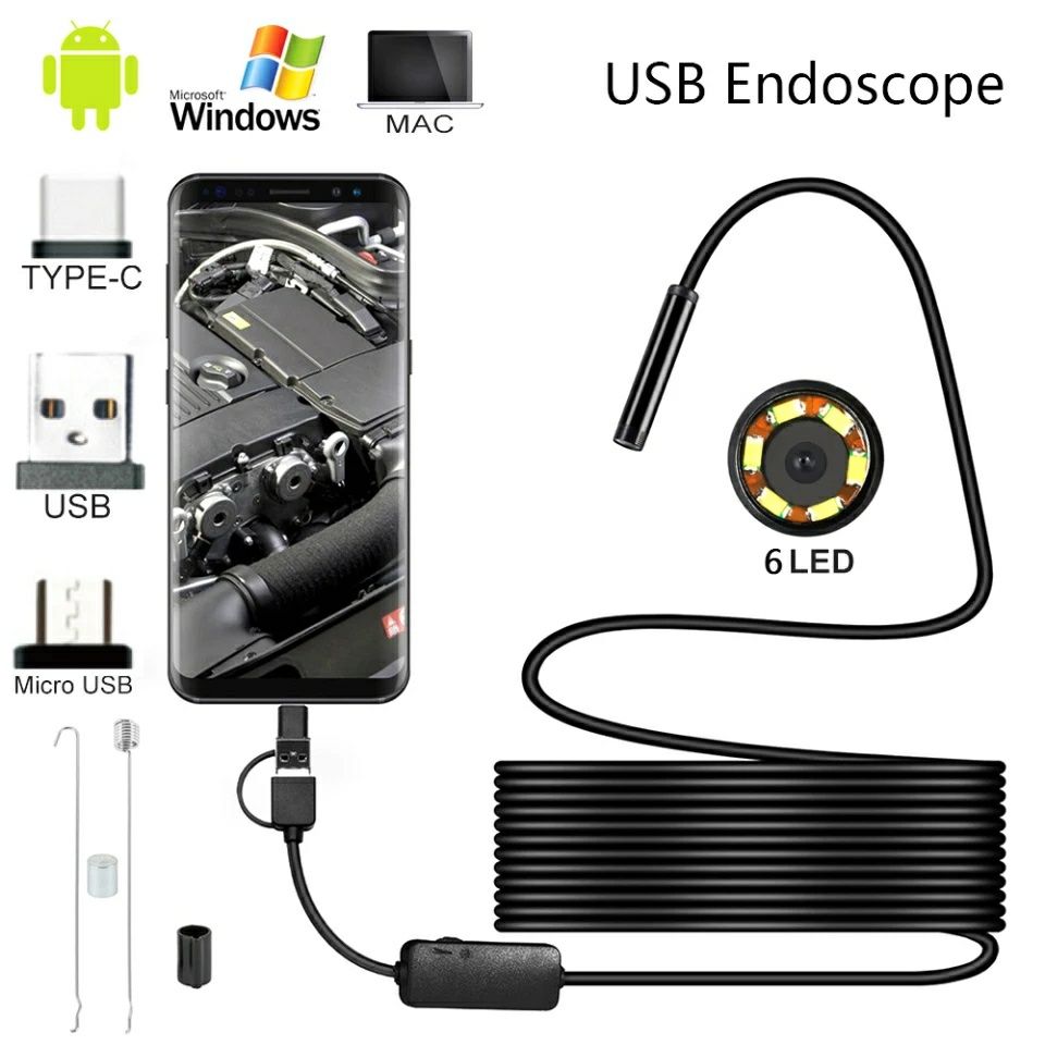 Новый Эндоскоп micro USB, USB для телефона смартфона и ПК
