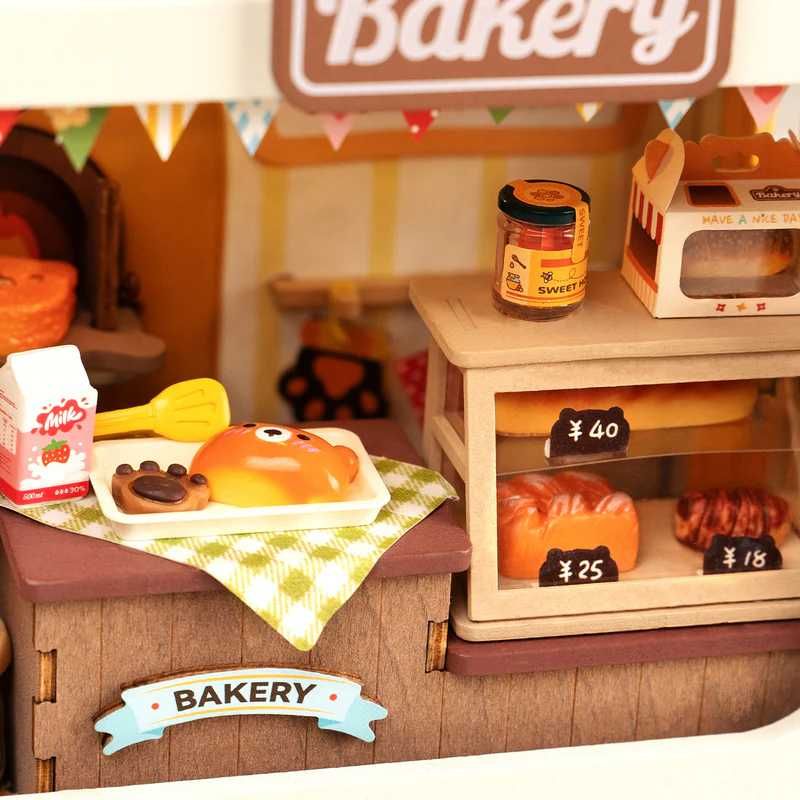 Миниатюрна къщичка: Teddy’s Breadbox  – сглоби сам, подарък с уют, LED