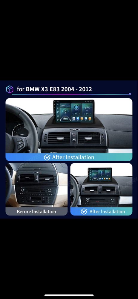 Navigatie android BMW X3 e 83 intre anii 2004-2012