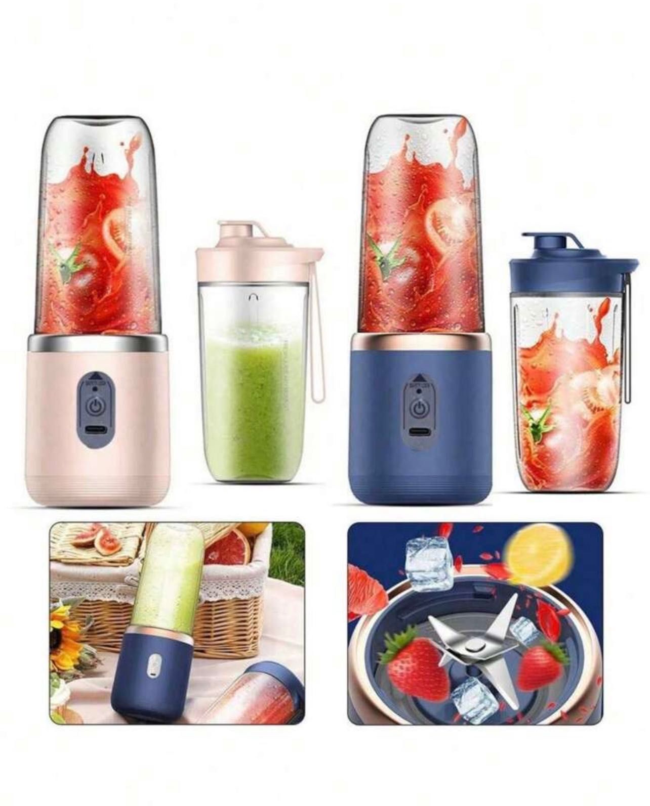 Преносима електрическа сокоизстисквачка – USB акумулаторна, 400 ml