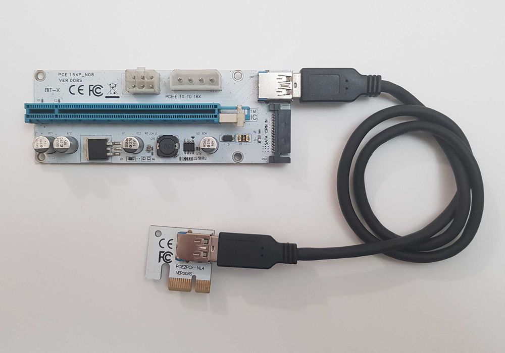 Riser Card 164 pini PCI-E x1-x16 + cablu USB 3.0 + cablu alimentare