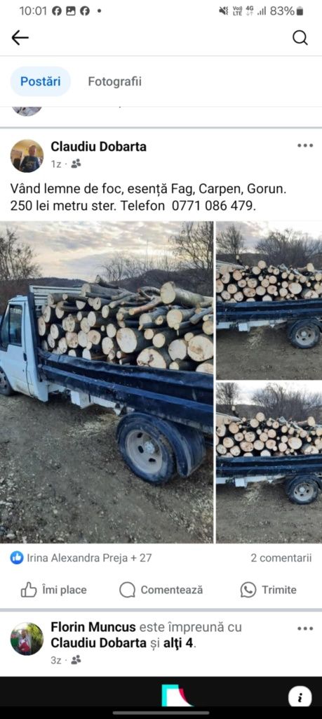 De vânzare lemne de foc