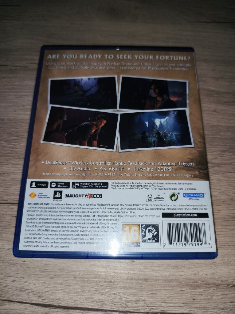 Uncharted legacy of thives collection remastered ps5