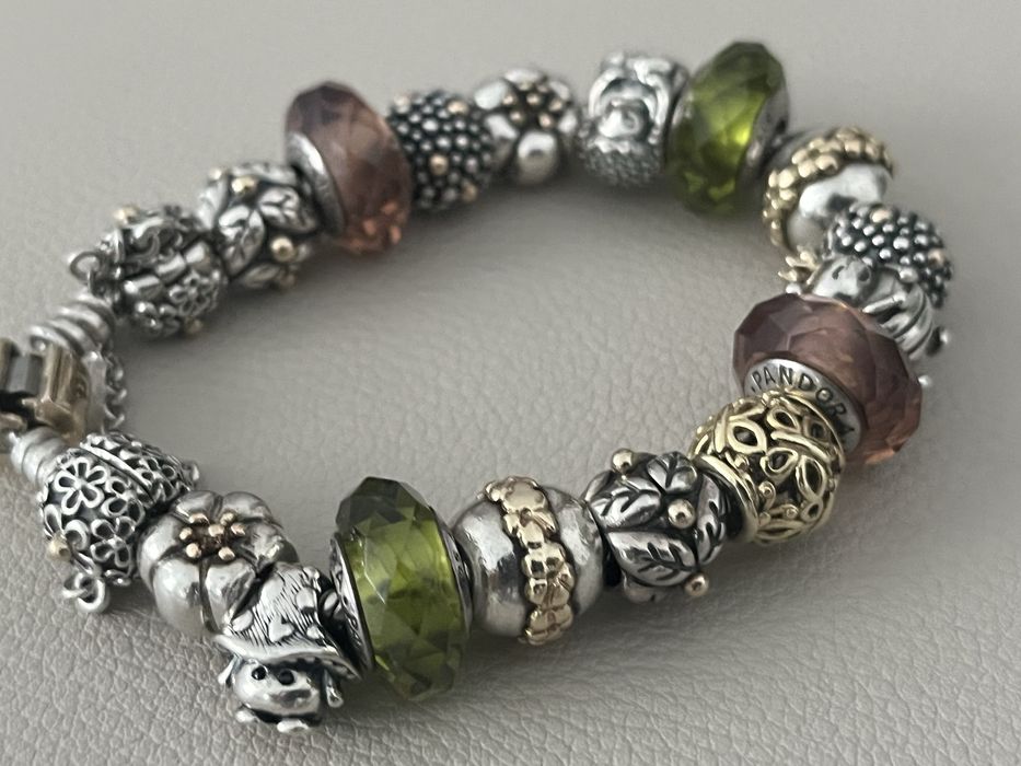 Bratara Pandora originala two tone aur 14k