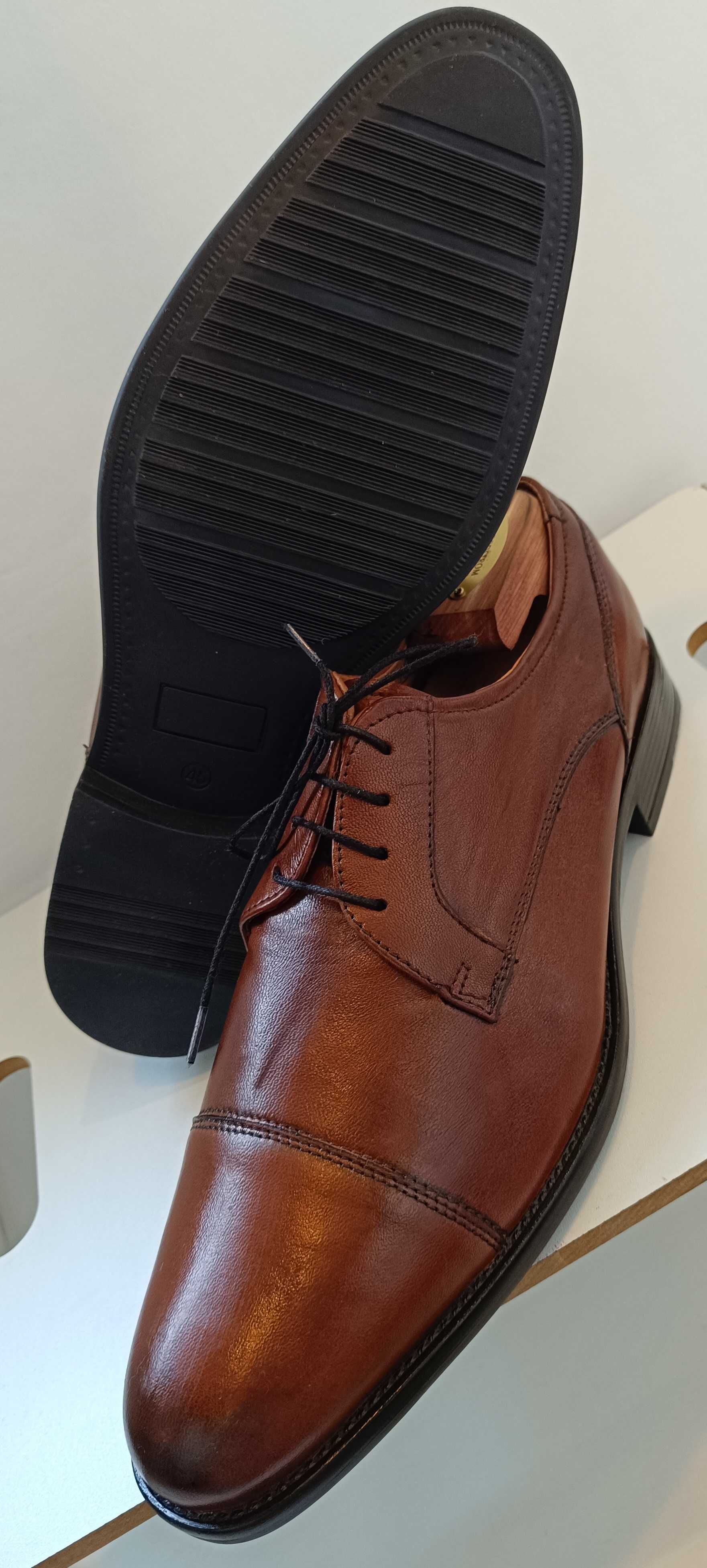 Pantofi derby 45 cap toe premium Sapao & Gianinni NOI piele naturala