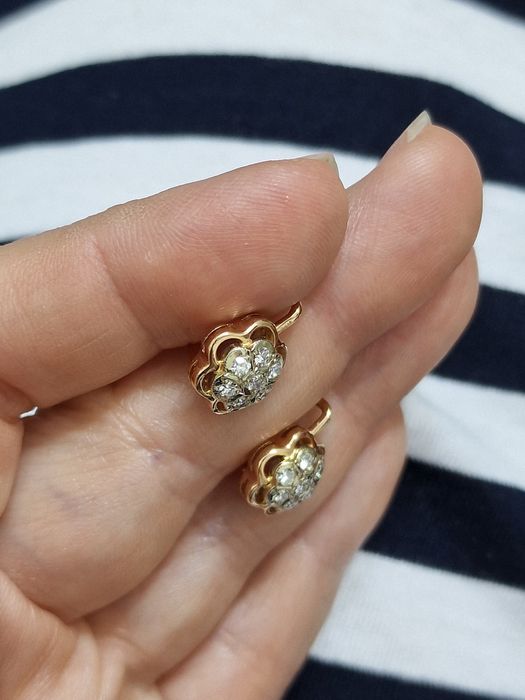 Серьги  союз  с якутскими бриллиантами