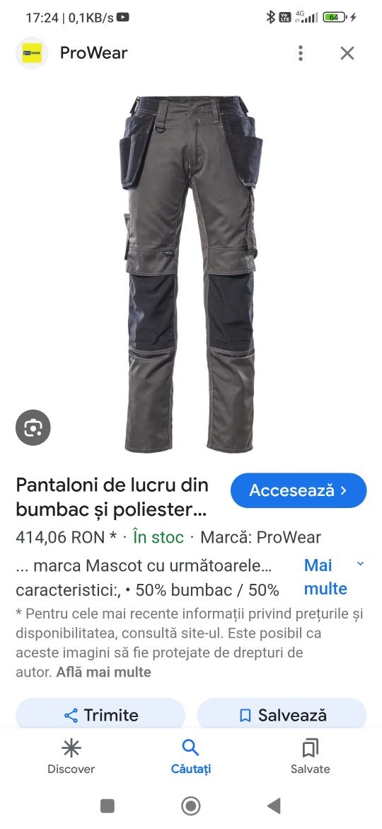 Vind pantaloni salopeta barbati Mascot cordura noi!